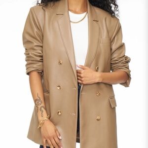 PISTOLA Roman Oversized Faux Leather Blazer Jacket Size Large